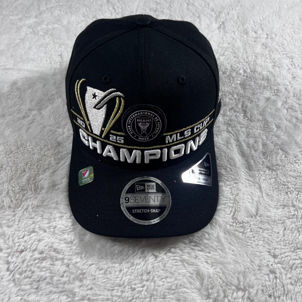 Inter Miami CF New Era 2025 MLS Cup Champions Locker Room 9SEVENTY Hat Black NEW